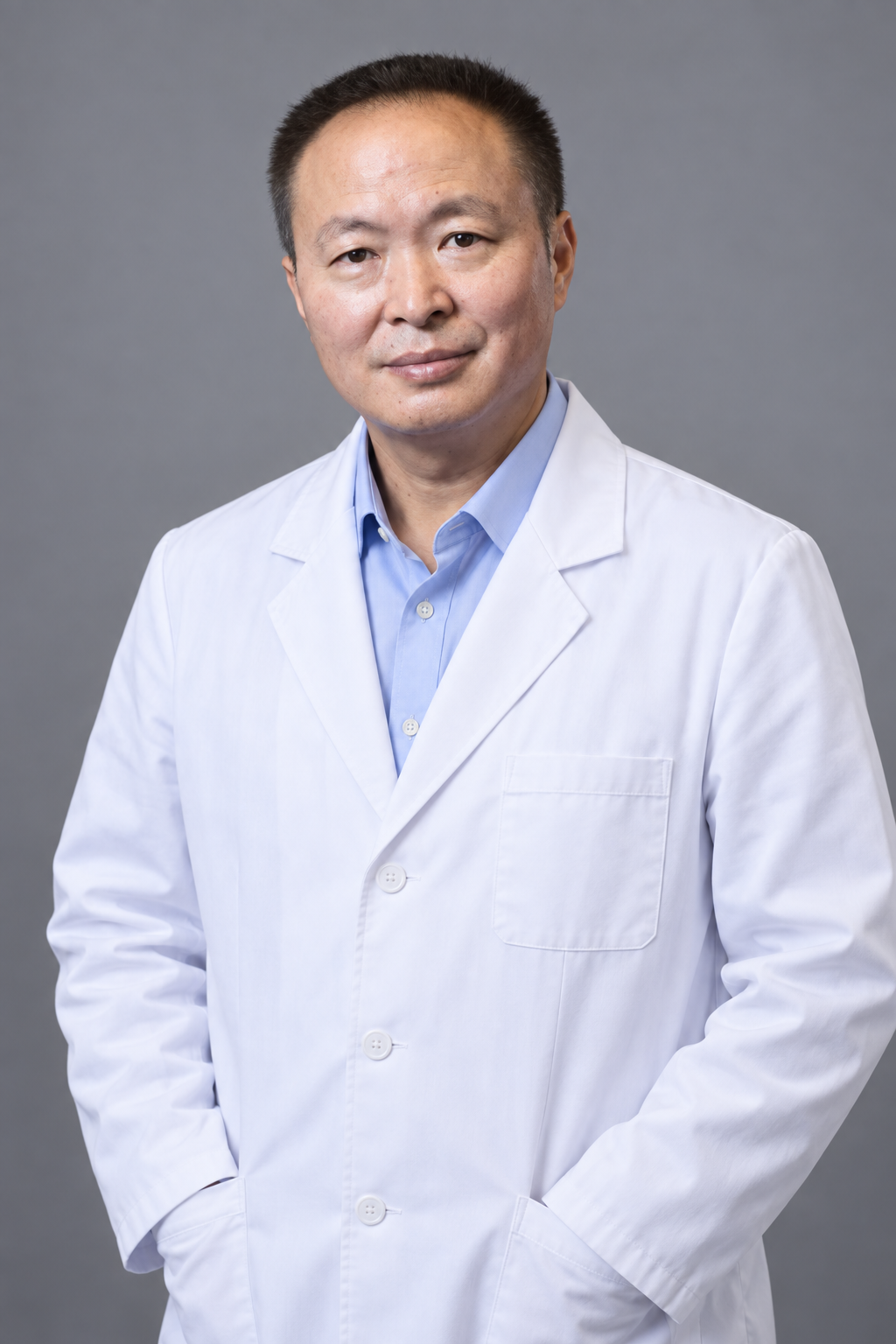 Prof. Hu · AI-assisted portrait