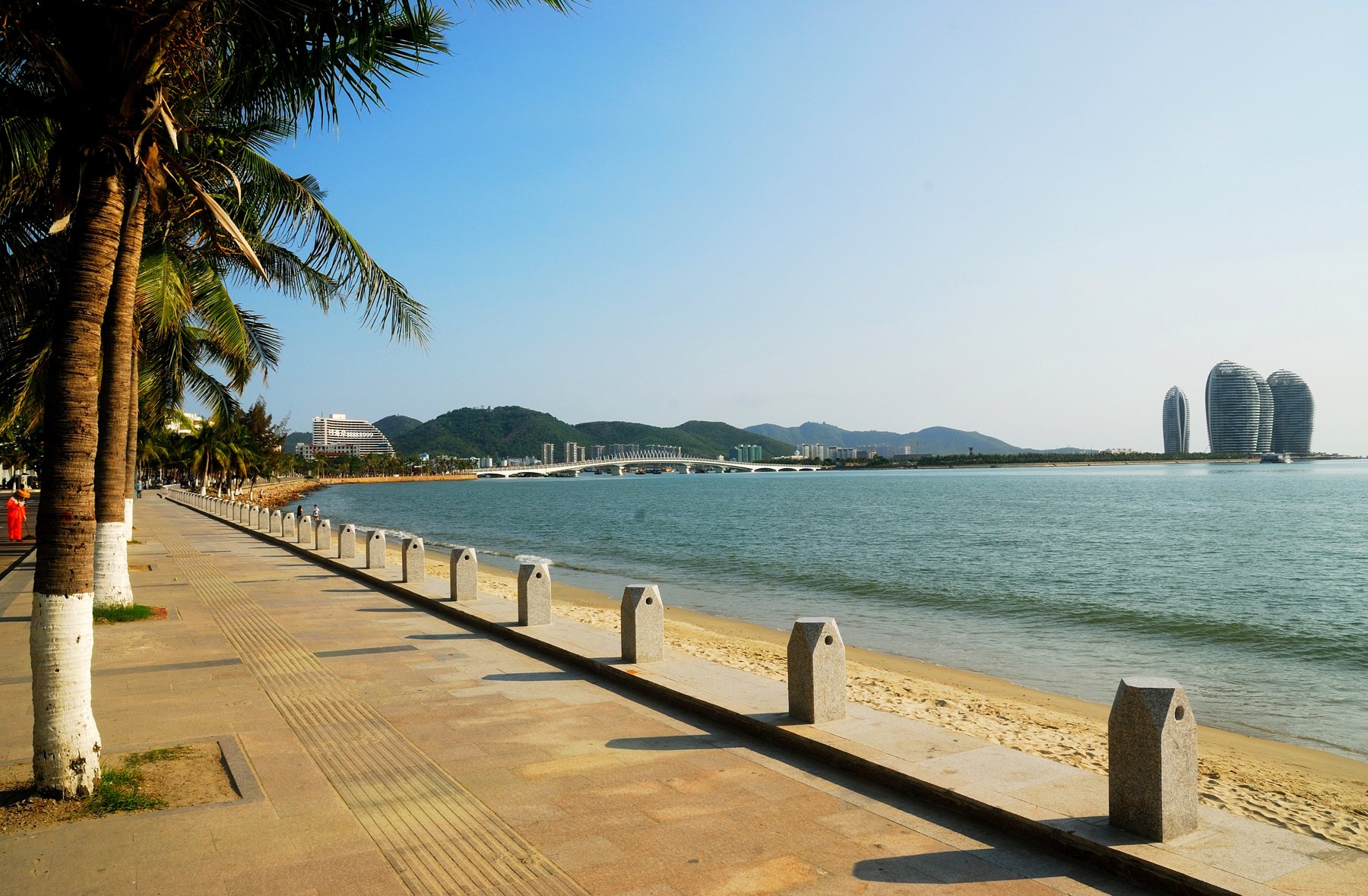 Sanya Bay waterfront and Phoenix Island, Hainan